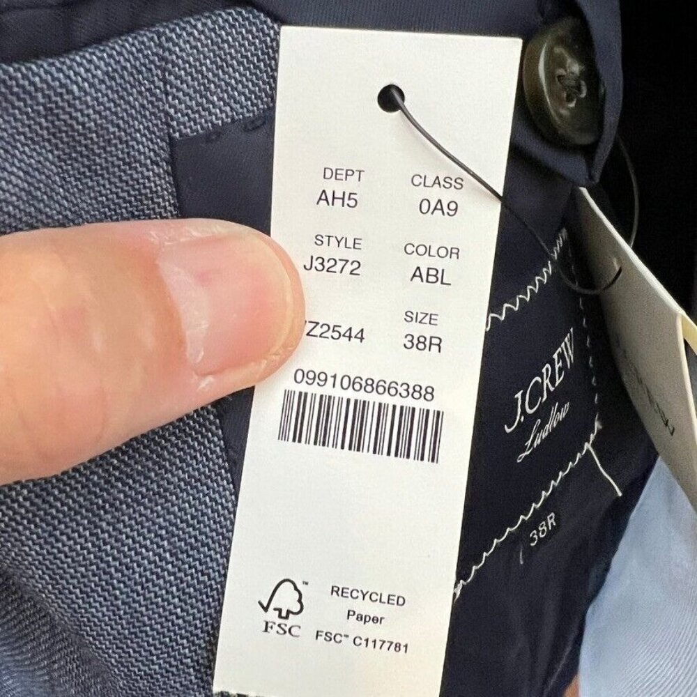 J.Crew $450 Ludlow suit jacket Italian stretch worsted wool blend 38R J3272 Blue - Picture 13 of 16
